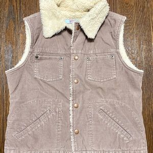 BDG tan corduroy faux fur vest
